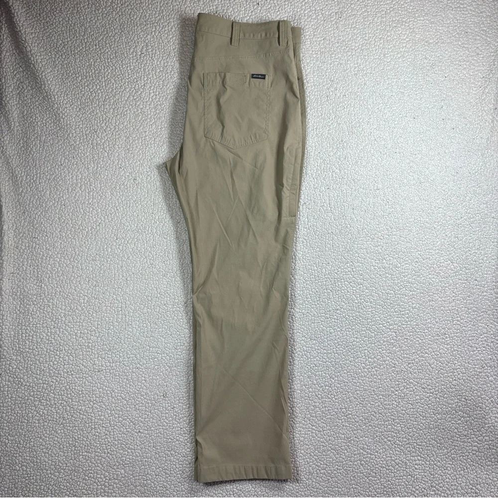 Eddie Bauer Tech Pants Men Tan Size 38 x 30 Lightweight Stretch Fabric Outdoor - Picture 11 of 16